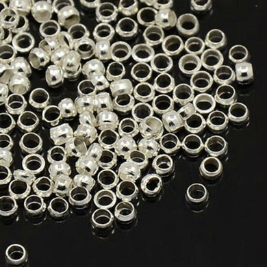 500 pieces Silver Plated 1.5mm-2mm Round Crimp Stopper Beads