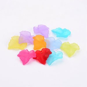 Mixed Lucite 24 x 23mm Leaf Beads Pack Of 40+
