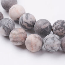Load image into Gallery viewer, Natural Frosted Pink Zebra Jasper 8mm Beads