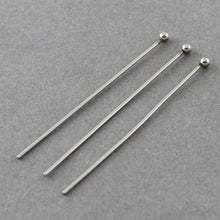 Load image into Gallery viewer, Packet of 30 x Silver 304 Stainless Steel 30mm Ball Head Pins