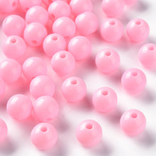 Load image into Gallery viewer, Pack of 70 Opaque Acrylic 10mm Round Large Hole Beads - Pink