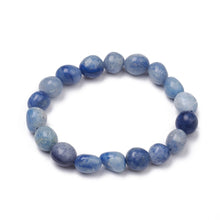 Load image into Gallery viewer, Natural Blue Aventurine Tumbled Stone Nugget Stretch Bracelet One Size