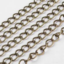 Load image into Gallery viewer, 3m x Antique Bronze Side Twisted Iron Chain 8 x 6mm