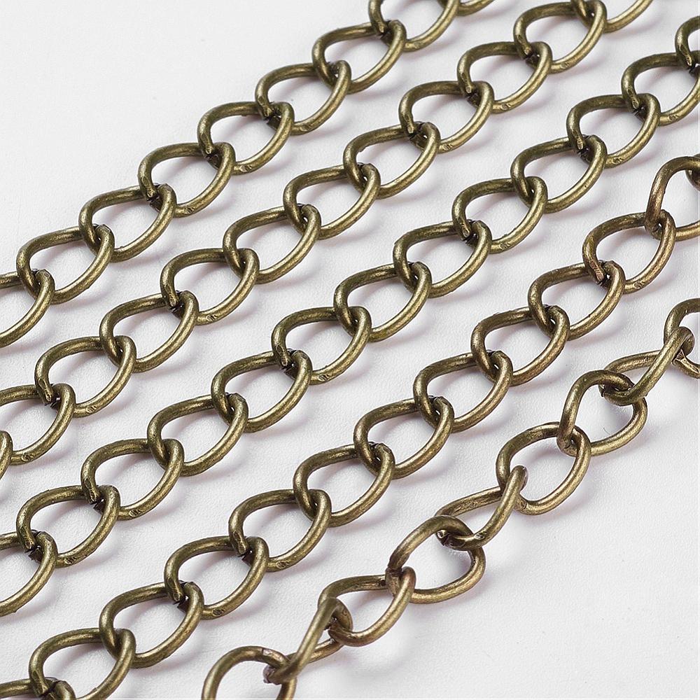 3m x Antique Bronze Side Twisted Iron Chain 8 x 6mm