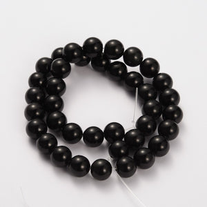 6mm Round Gemstone Black Obsidian Beads Strand 15" Strand