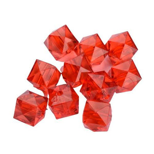 Acrylic Faceted Cube Beads 10mm Pack of 100  Red