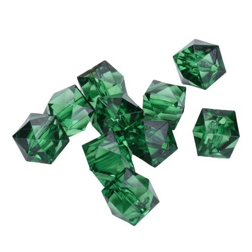 Acrylic Faceted Cube Beads 10mm Pack of 100  Green