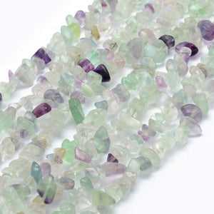 32'' Strand Gemstone Rainbow Fluorite Chip Beads