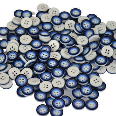 Pretty Double Layered Buttons with Four Holes, Resin Button, Flat Round, Blue, 13mm