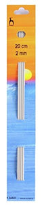 Pony P36601 | Aluminium Double Pointed Knitting Needle | 2mm x 20cm | 4 pack