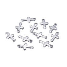 Load image into Gallery viewer, Pack of 30 Stainless Steel 12mm Cross Charms