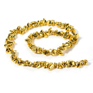Grade A (Non Magnetic) 5-8mm Gold Hematite Chips