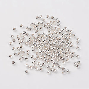 Packet Of 600+ Silver Plated Iron Round Spacer Beads 3mm