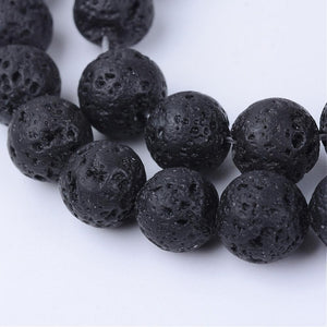 8mm Lava Rock Stone Gemstone Bead Strand - Approx 47-50 Beads