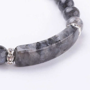 Natural Labradorite Beads Stretch Bracelet One Size