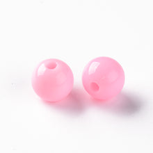 Load image into Gallery viewer, Pack of 70 Opaque Acrylic 10mm Round Large Hole Beads - Pink