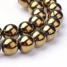 Load image into Gallery viewer, Rose Gold Hematite (Non Magnetic) Beads Plain Round 8mm Strand of 45+