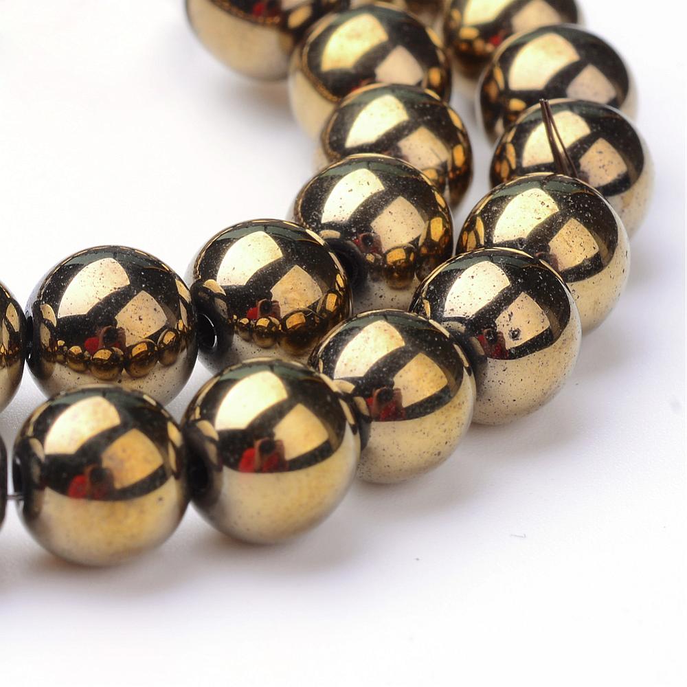 Rose Gold Hematite (Non Magnetic) Beads Plain Round 8mm Strand of 45+