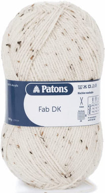 Patons Fab DK Knitting Yarn, Acrylic, Natural Tweed