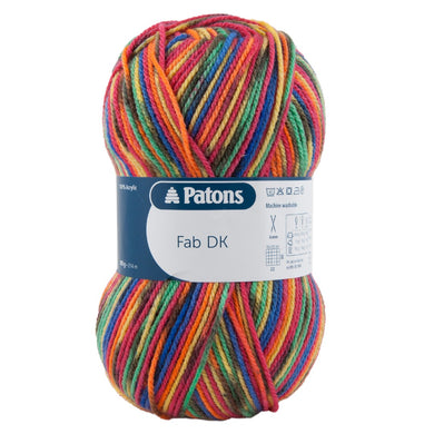 Patons Fab DK Knitting Yarn, Acrylic, Rainbow Colour