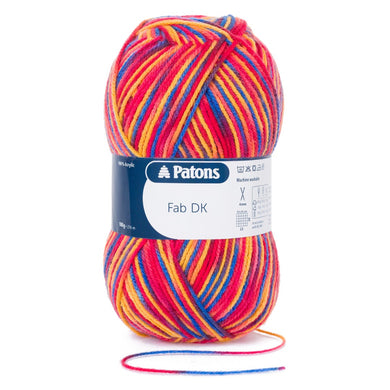 Patons Fab DK Knitting Yarn, Acrylic, Raspberry
