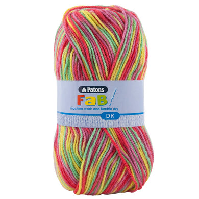 Patons Fab DK Knitting Yarn, Acrylic, Clown Colour