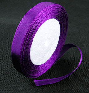 Dark Violet Single Face 12mm Satin Ribbon 23m Roll
