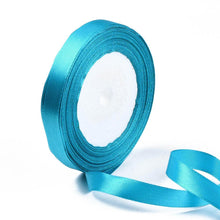 Load image into Gallery viewer, Sky Blue Single Face 12mm Satin Ribbon 23m Roll