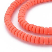 Load image into Gallery viewer, Handmade Polymer Clay Flat Round Beads 6mm x 3mm Orange