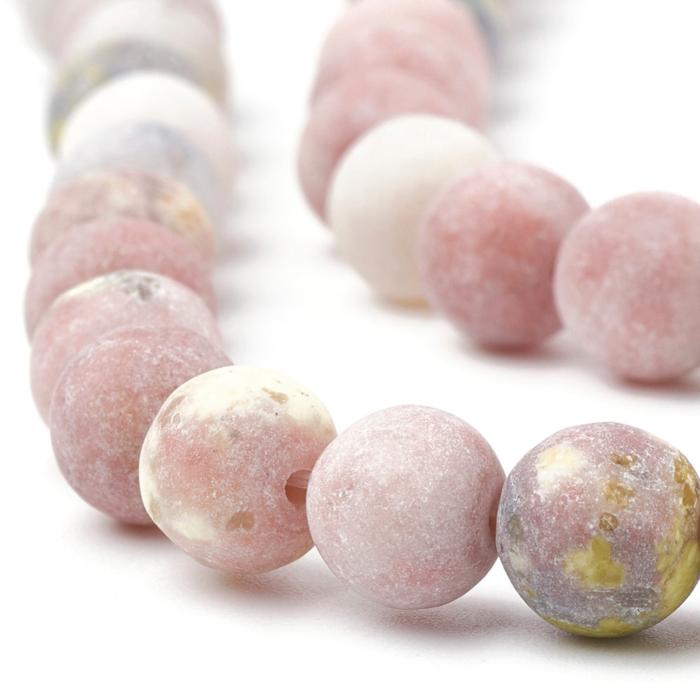Natural Frosted Sesame Jasper 6mm Beads