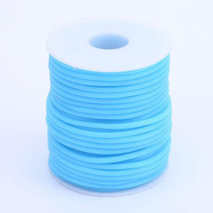 Rubber Hollow Tube Cord Sky Blue 4m Continuous Length 3mm Thick