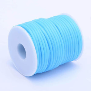 Rubber Hollow Tube Cord Sky Blue 4m Continuous Length 3mm Thick