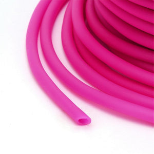 Rubber Hollow Tube Cord Bright Pink 4M Continuous Length 3mm Thick