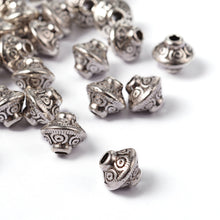 Load image into Gallery viewer, Pack of 20 Tibetan Style Bicone Antique Silver 6mm Spacer Beads