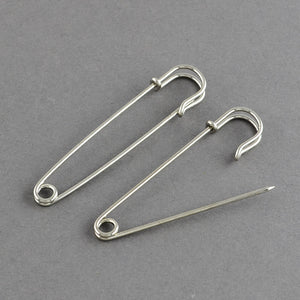 Packet of 10 x Antique Silver Plated Iron 60mm Iron Kilt Pins