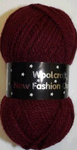 Woolcraft Chunky Wool/Yarn 100g 20 Colours, (Burgundy 110)