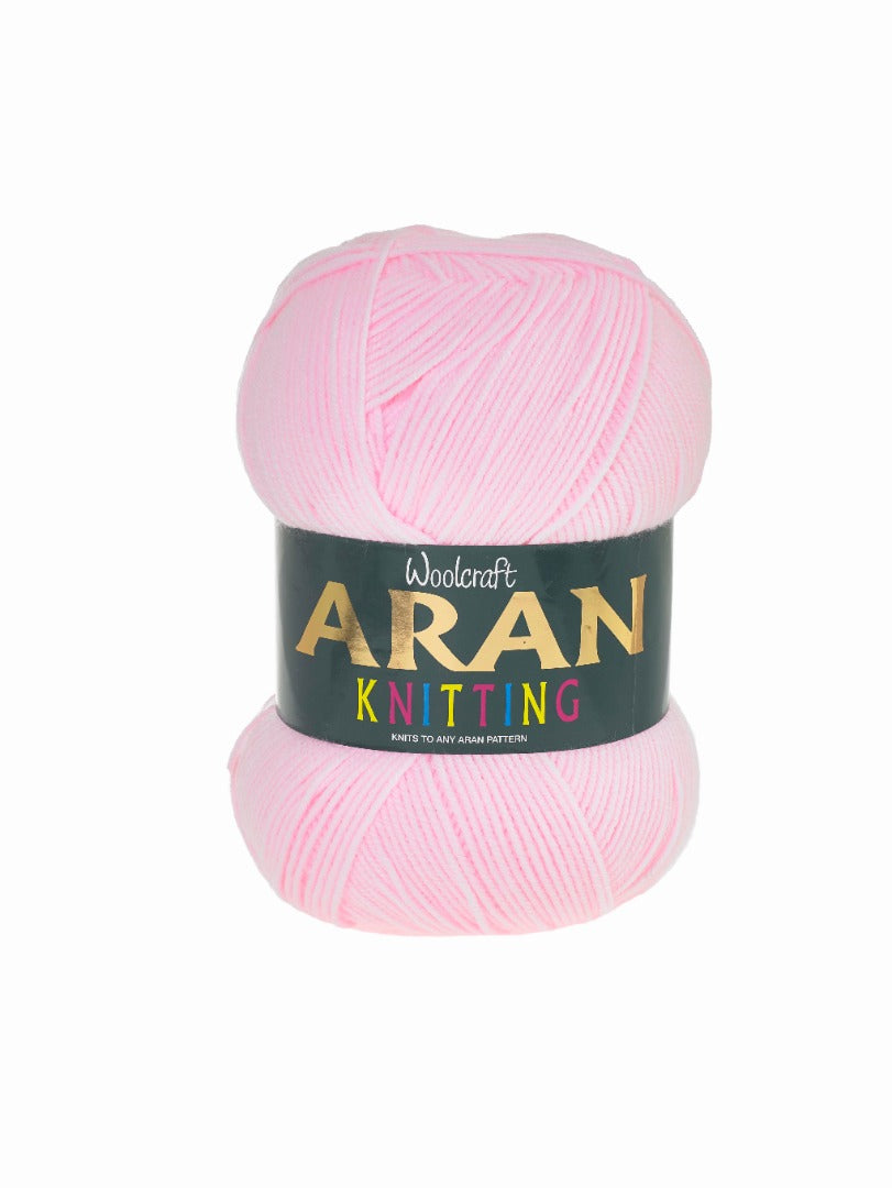 Woolcraft Aran 400g Ball - Baby Pink