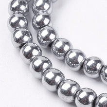 Load image into Gallery viewer, Silver Hematite (Non Magnetic) Beads Plain Round 6mm Strand of 62+