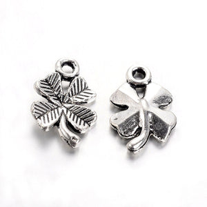 Pack of 20 Tibetan Style Antique Silver 15mm Clover Charms