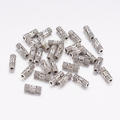Pack of 30 Tibetan Style 8mm Antique Silver Column Spacer Beads