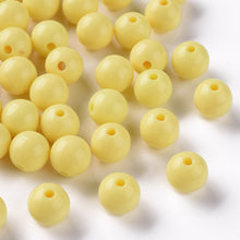 Load image into Gallery viewer, Pack of 70 Opaque Acrylic 10mm Round Large Hole Beads - Yellow