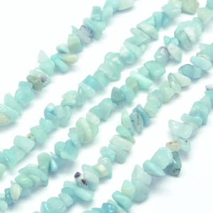 Long Strand Of 240+ Natural Amazonite 5-8mm Chip Beads