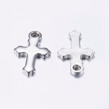 Load image into Gallery viewer, Pack of 30 Stainless Steel 12mm Cross Charms