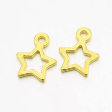Load image into Gallery viewer, GIFTZ GALORE GIFTS &amp; CRAFT SUPPLIES Pack of 30 Tibetan Style Alloy Charms, 14mm Star, Golden Colour