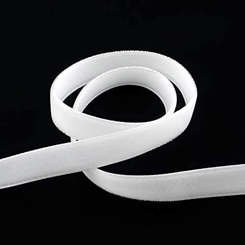 5 Meters Single Faced Velvet Ribbon 9.5mm - White