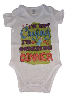 Custom Printed Retro Funny White Baby Grow/All In One - BGR-01 (3-6 months)