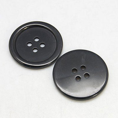 Packet of 20 x Black Resin 20mm Round Buttons (4 Hole)