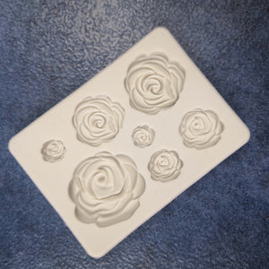 Silicone Resin Mould 62 x 88mm Mixed Roses