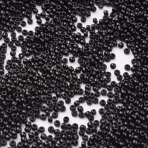 TOHO Japanese Seed Beads,10g approx 920 Beads, Round, 11/0 Opaque - Black