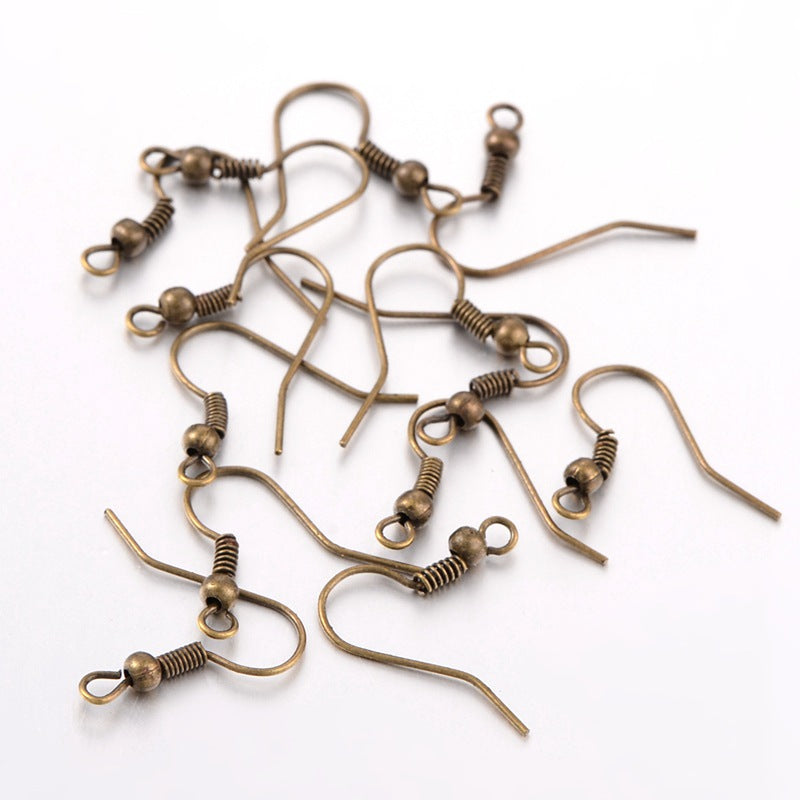 120+ Antique Bronze Plated Brass Earring Wire Shepherd Fish Hooks 18mm